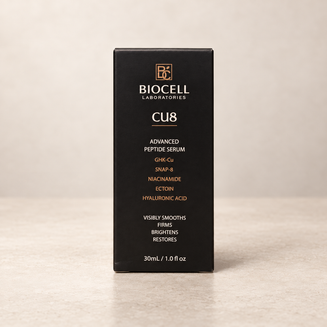 CU8 Peptide Face and Neck Serum by Biocell Laboratories, formulated to smooth expression lines and enhance skin resilience. — alternate view 7
