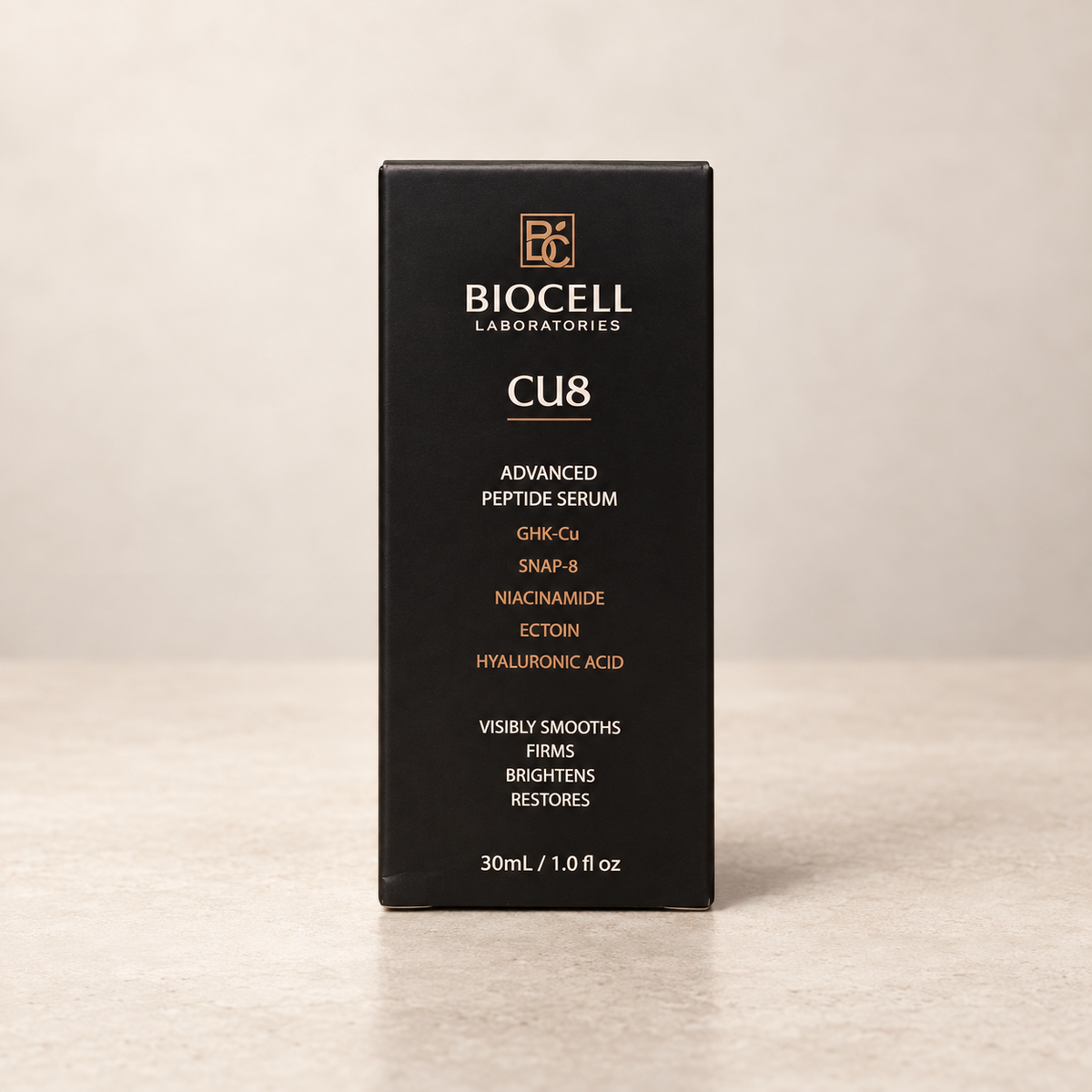 CU8 Peptide Face and Neck Serum by Biocell Laboratories, formulated to smooth expression lines and enhance skin resilience. — alternate view 7