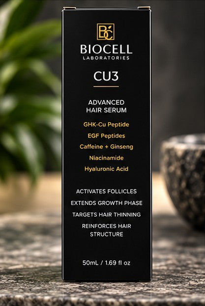 CU3 Peptide Scalp and Hair Treatment by Biocell Laboratories, designed to support healthy hair growth and improve scalp health.